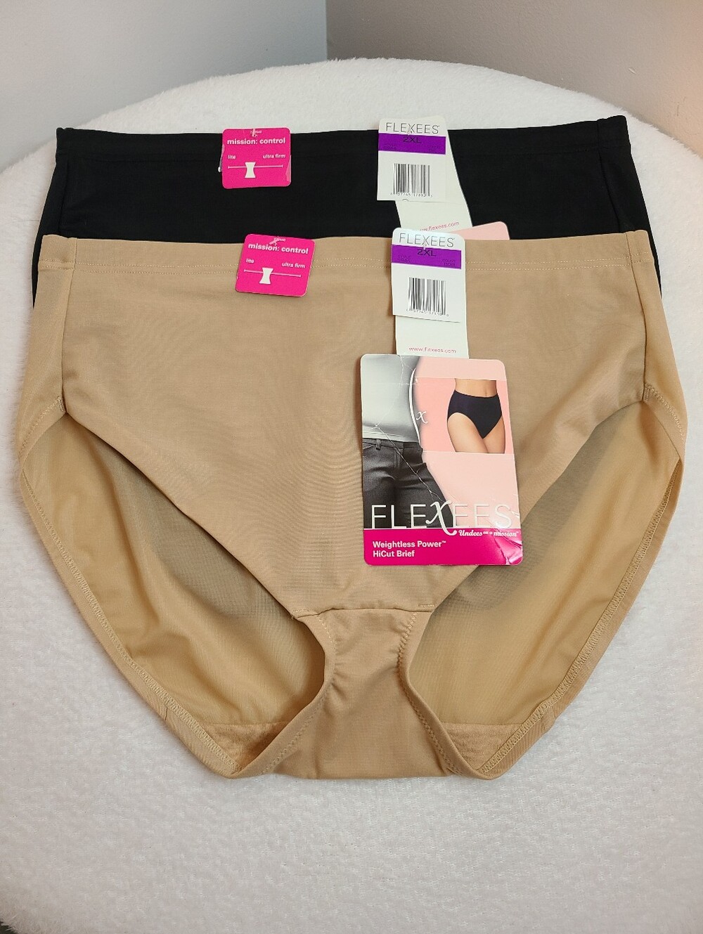 Flexees 2pk Weightless Power Hi-cut Shaping Brief Panties Size 2X